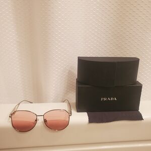 Prada Milano Pink Women's Metal Frame Sunglasses Spr57y
